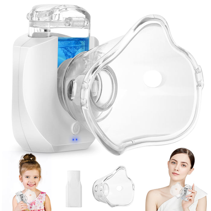 Portable Nebulizer, Rechargeable Mnin Nebulizer Machine for Adults and Kids with 2 Masks & Mouthpiece