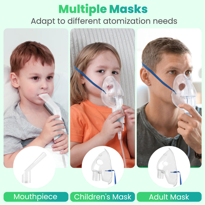 Smart Nebulizer Machine for Adults and Kids, Nebulizer for Breathing Treatment Timing Function Nebulizer with Mouthpiece Adults&Chlid Masks