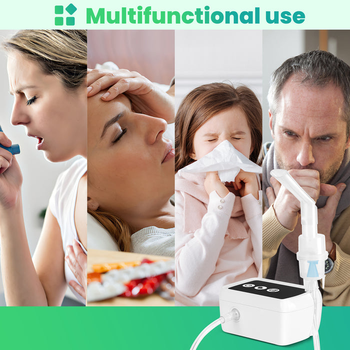 Smart Nebulizer Machine for Adults and Kids, Nebulizer for Breathing Treatment Timing Function Nebulizer with Mouthpiece Adults&Chlid Masks