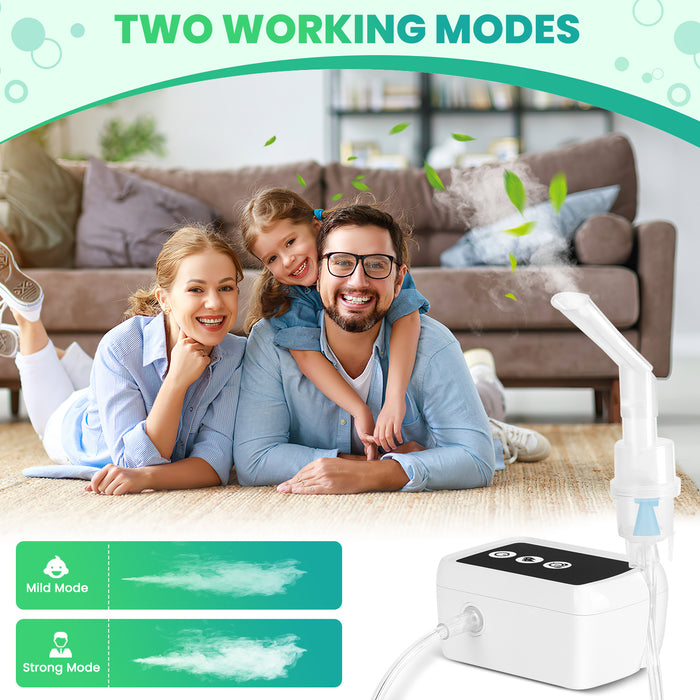 Smart Nebulizer Machine for Adults and Kids, Nebulizer for Breathing Treatment Timing Function Nebulizer with Mouthpiece Adults&Chlid Masks